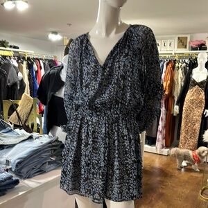 Stylish Black and Blue Patterned Dress